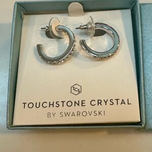NEW Touchstone Crystal Swarovski hoop earring with crystals. New in box.…